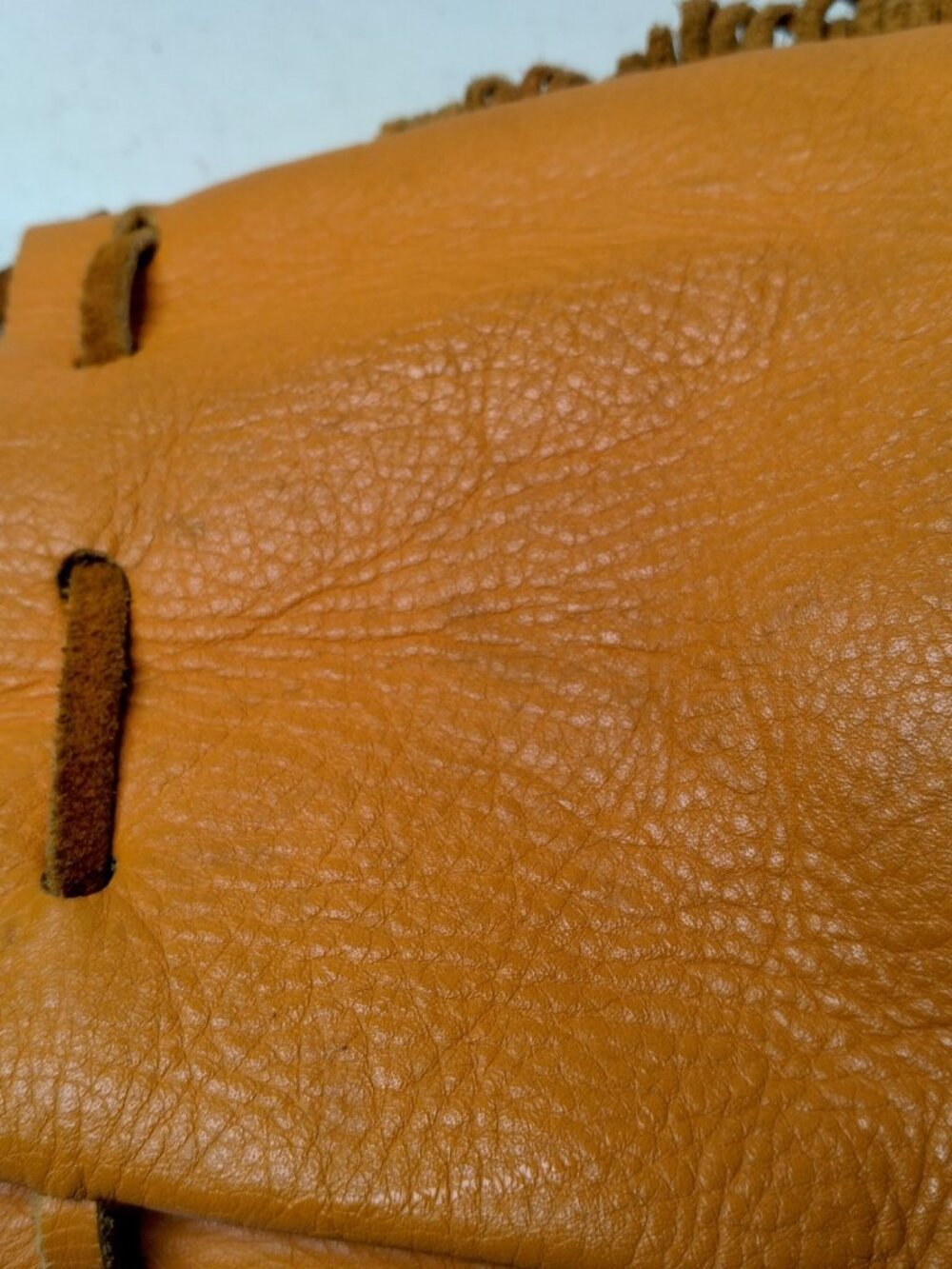 Vintage Old Fort Niagara Leather Pouch Youngstown New York Souvenir Brown Fringe - Picture 11 of 16